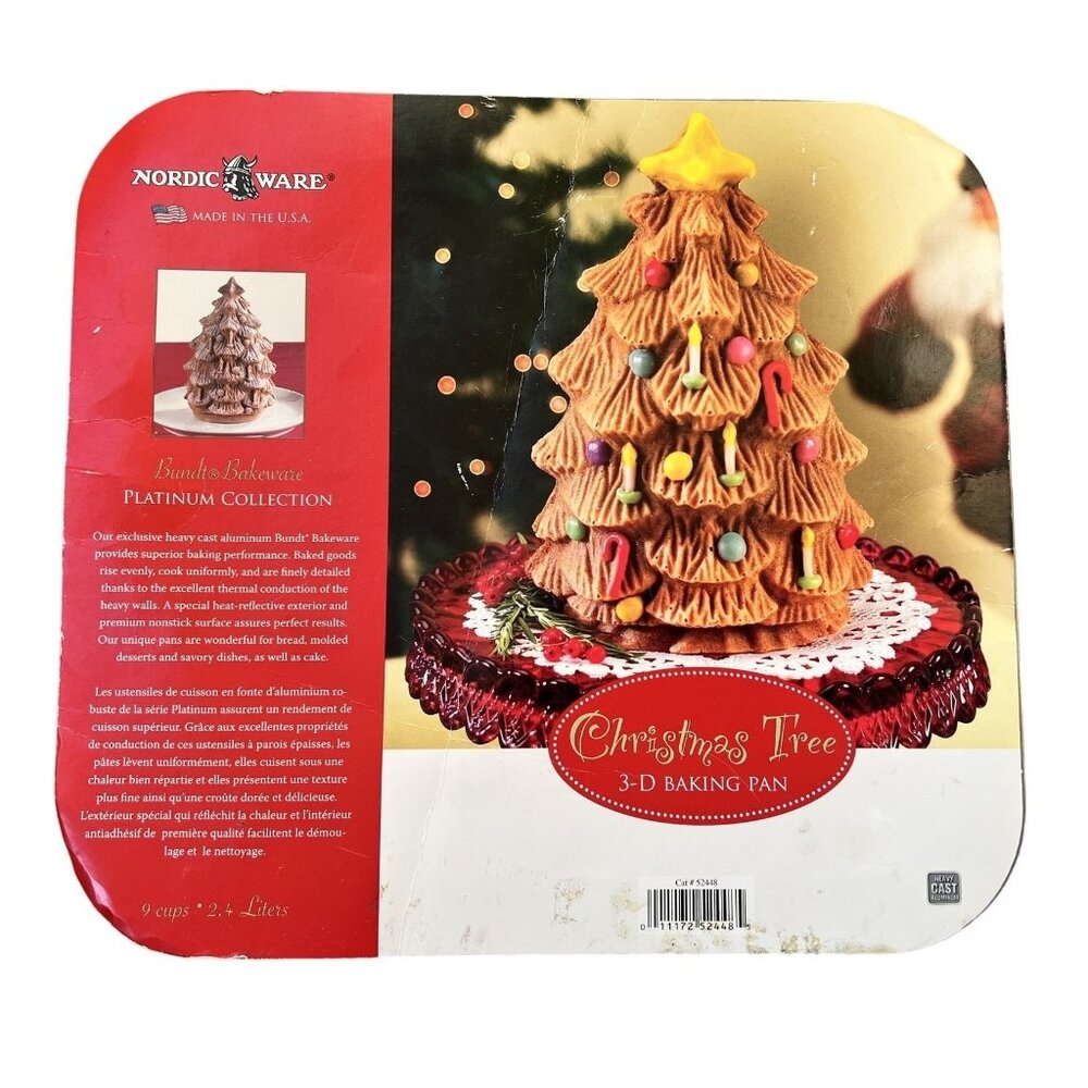 Nordic Ware Christmas Tree 3-D Baking Pan Bundt Bakeware IN ORIGINAL PACKAGE